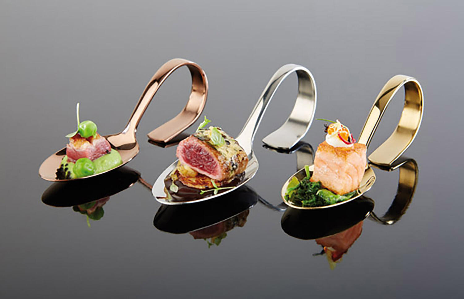 Lingura Gourmet CLASSIC APS, Otel Inoxidabil 18/10, 13 cm, cu Maner Curbat Lustruit pentru Aperitive si Deserturi