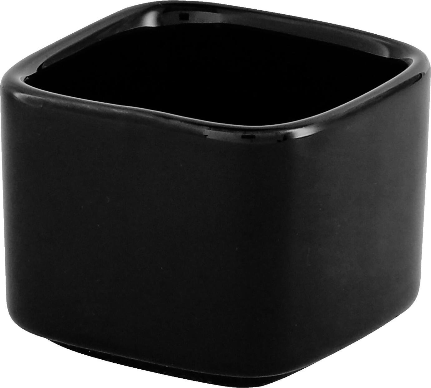 VEGA Ubatuba Black Porcelain Mini Bowls, Square Shape, 90ml, 6x6x4.7 cm, Dishwasher Microwave and Oven Safe, Stackable, Set of 12