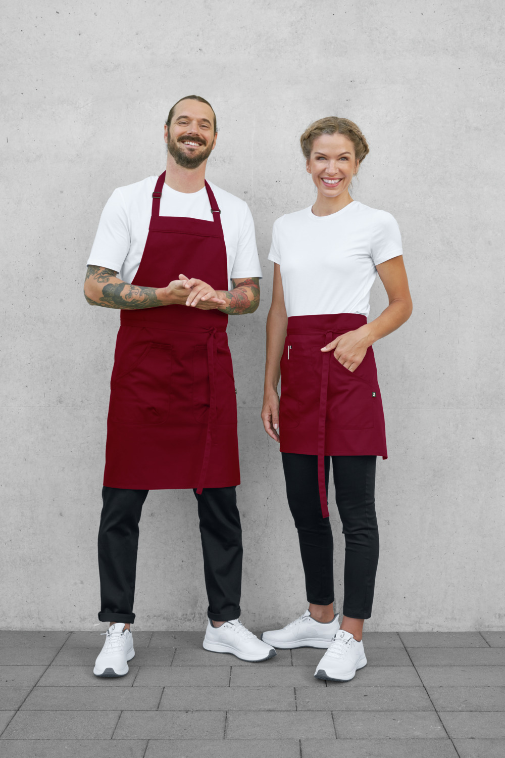Jobeline Gabo Bib Apron, 88x80 cm, Blended Fabric 200 g/m², Adjustable Neckband, Two Patch Pockets, OEKO-TEX Standard 100, Unisex