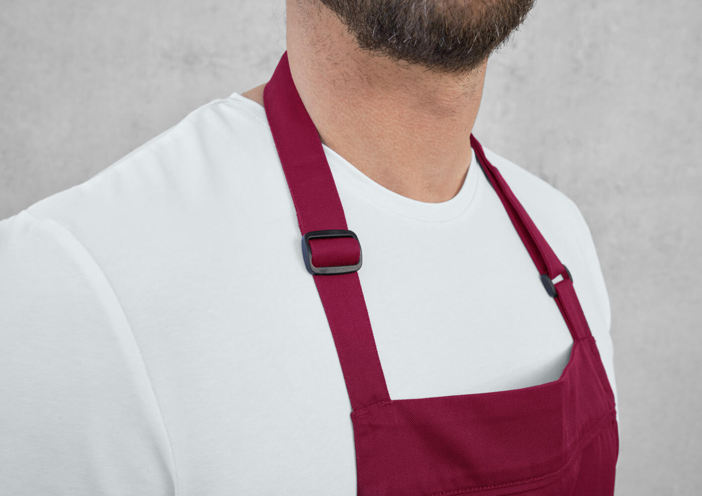 Jobeline Gabo Bib Apron, 88x80 cm, Blended Fabric 200 g/m², Adjustable Neckband, Two Patch Pockets, OEKO-TEX Standard 100, Unisex