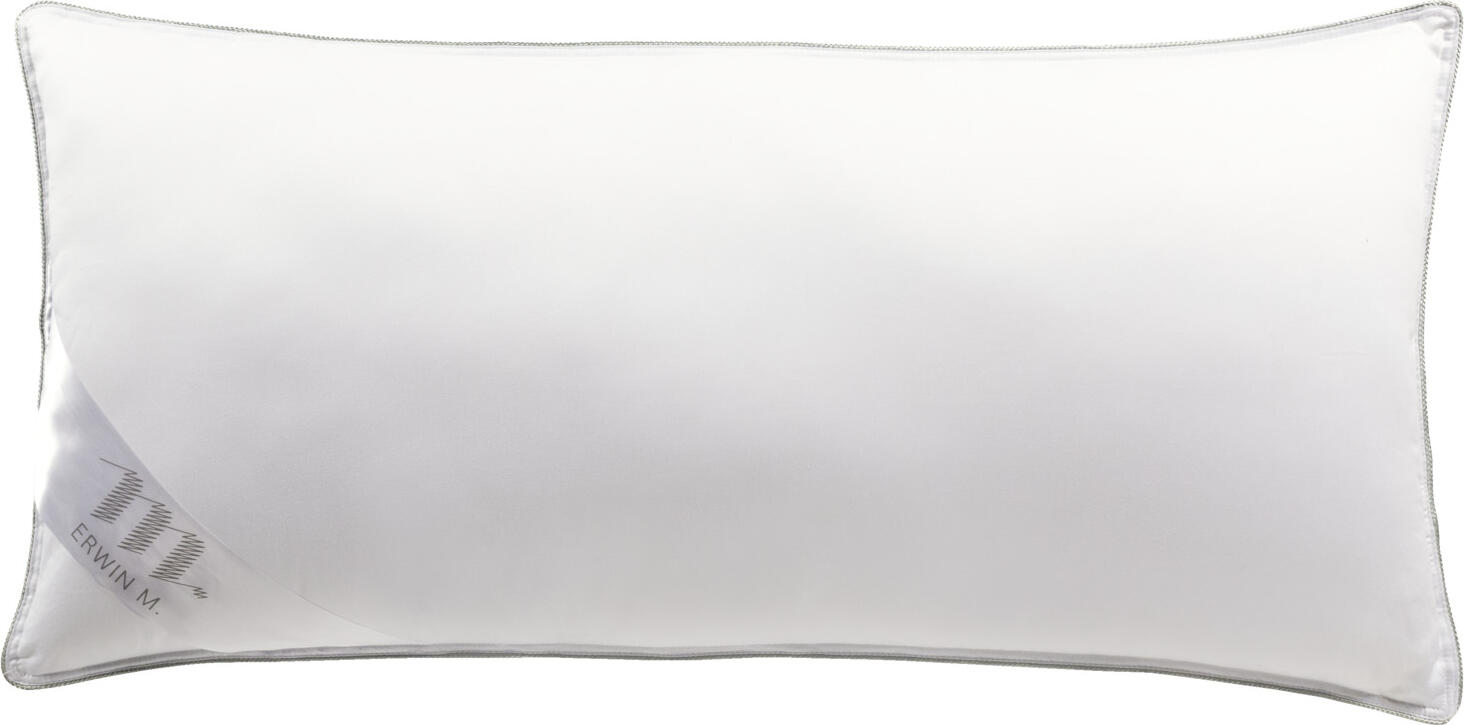 Perna pentru susținerea gâtului ERWIN M. Amika, 40x80 cm, Husă din Satin de Bumbac 100%, Umplutură Fibre Poliester, Albă, Certificare OEKO-TEX Standard 100