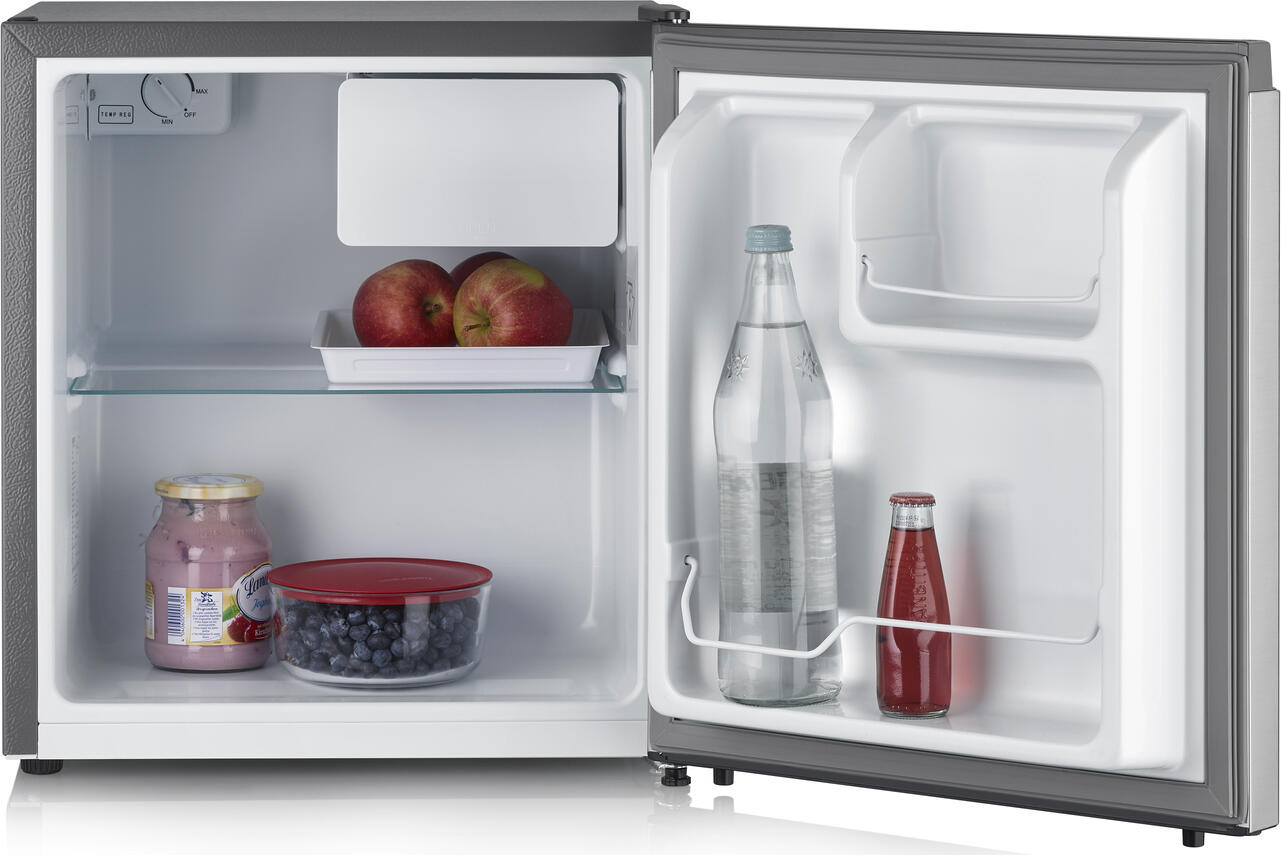 Mini Frigider Minibar Severin KB 8878, Capacitate 45L, Compartiment Răcire 5L, Aspect Inox Argintiu, Clasa Energetică E, 50x44.5x46.8 cm
