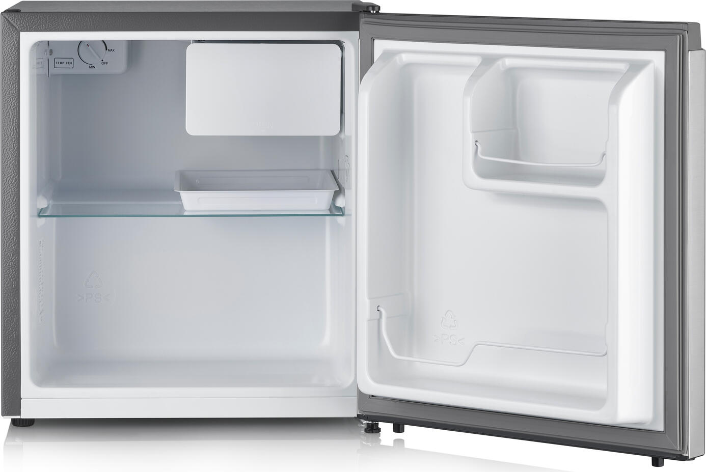 Mini Frigider Minibar Severin KB 8878, Capacitate 45L, Compartiment Răcire 5L, Aspect Inox Argintiu, Clasa Energetică E, 50x44.5x46.8 cm