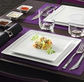 VEGA Stan Mini Porcelain Bowls, White Square Snack and Dip Bowls, 60ml, Dishwasher and Microwave Safe, Set of 12 Pieces