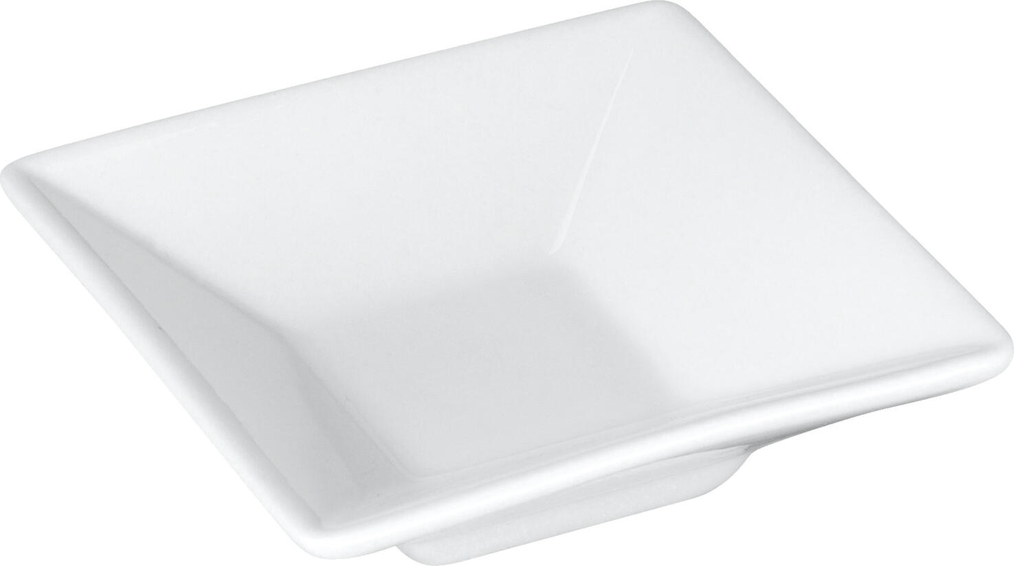 VEGA Stan Mini Porcelain Bowls, White Square Snack and Dip Bowls, 60ml, Dishwasher and Microwave Safe, Set of 12 Pieces