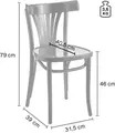 Set de 2 scaune din lemn curbat VEGA Sambia, lemn de fag masiv, finisaj nuc, 43x45x79 cm, certificat FSC, sarcina max 160 kg