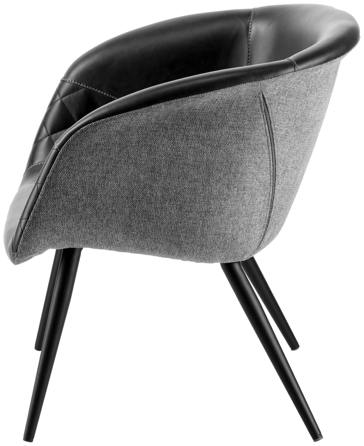 VEGA Yankee Lounge Armchair, Imitation Leather and Polyester Fabric, Powder-Coated Steel Base, Fire-Resistant, 75x68x75.5 cm, Max Load 160 kg