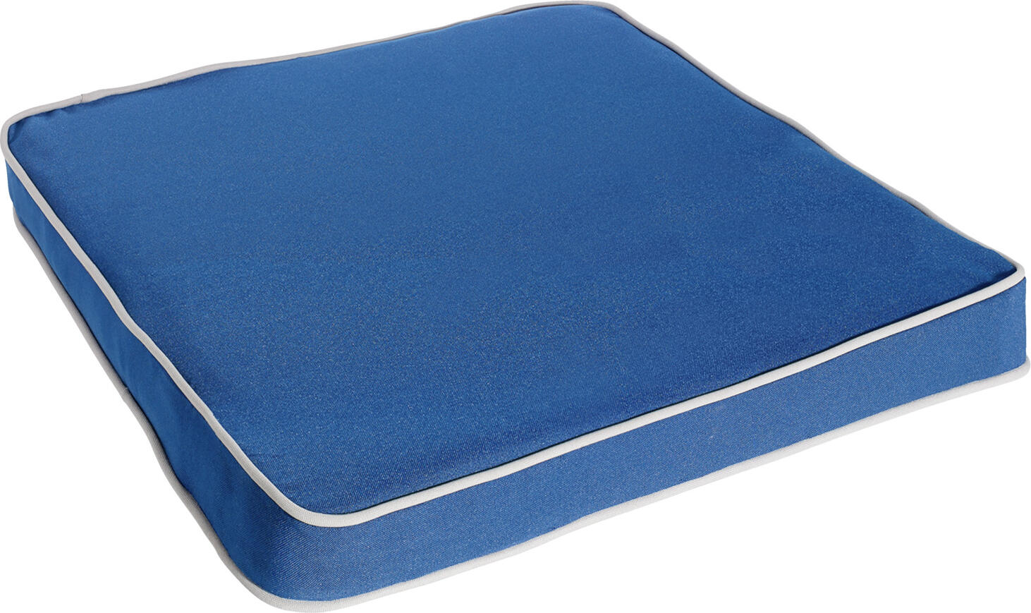LUSINI Solutions GmbH Pago Square Seat Cushion, 40x40x4 cm, Dark-blue with Grey Piping, 100% Polyester, Foam Core, OEKO-TEX Standard 100