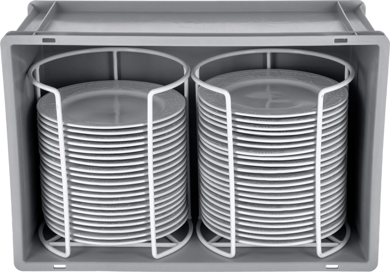 Ringoplast Stacking Container System Universal Box, 56.3 L, 40 x 60 x 28 cm, Food Safe Durable Polypropylene Plastic, Stackable Dishwasher Safe Storage Box, Grey
