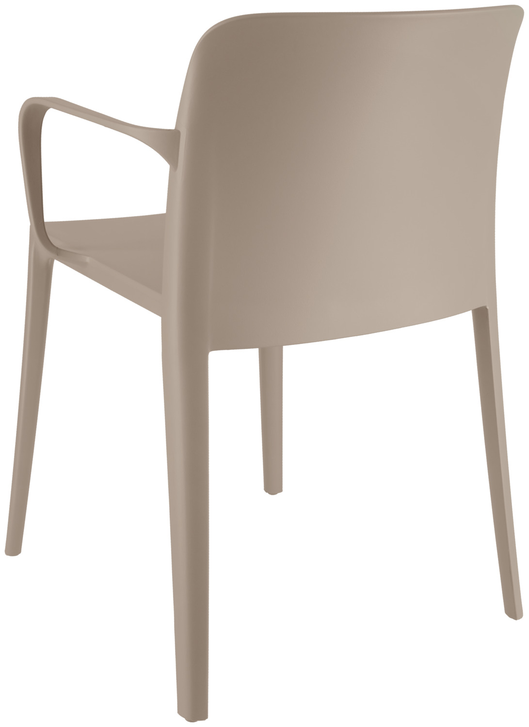 PULSIVA Rigg Plastic Chair Set of 4, Glass Fibre Reinforced Polypropylene, Stackable, UV-Resistant, Weatherproof for Indoor and Outdoor Use, Taupe