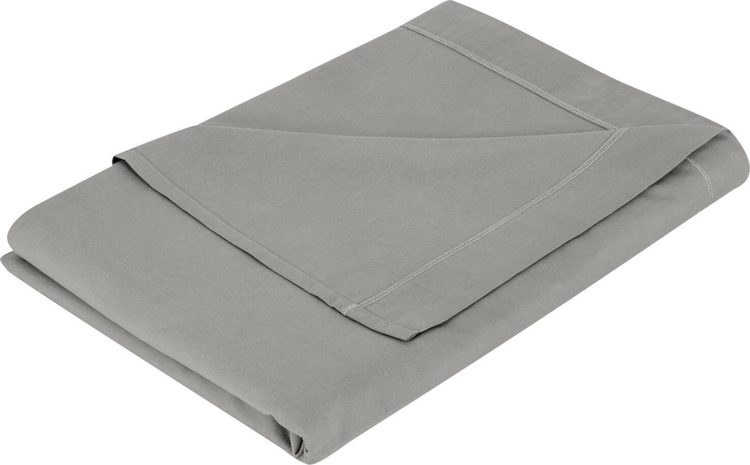 ERWIN M. LUSINI Solutions GmbH Bed sheet Siena Betttuch Siena Bed sheet Siena; 240x300 cm (WxL); grey Betttuch Siena; 240x300 cm (BxL); grau ##Siena bed sheet - Easy-care percale fabric for versatile sleeping comfort The Siena bed sheet combines high-quality materials with practical everyday practicality, making it ideal for hotels, holiday accommodation and discerning private households. The hard-wearing cotton-polyester blend fabric impresses with its pleasantly smooth feel, long life and colour-stable quality. The finely woven percale ensures a matt, smooth surface and a pleasantly cool feeling on the skin - perfect for warm summer nights, when the sheet can also be used as a light blanket alternative. It can also be used as a classic bed sheet to cover the mattress. The easy-care material mix makes the sheet dimensionally stable, uncomplicated to clean and still appealing even after many washes. Personalisation is possible through embroidery for an individual look. * Percale fabric made from 80% cotton and 20% polyester * Weight approx. 120 g/m² - light, smooth and pleasantly cool * Easy-care and hard-wearing * Skin-friendly, dimensionally stable and durable * Versatile use: as a sheet or bed sheet * Durable and suitable for professional use Note: The sheet reaches its final size after about three washes, as the fibres still shrink slightly during the first wash (shrinkage). ##Betttuch Siena – Pflegeleichtes Perkal-Gewebe für vielseitigen Schlafkomfort Das Betttuch Siena kombiniert hochwertige Materialien mit praktischer Alltagstauglichkeit und ist damit ideal für Hotels, Ferienunterkünfte und anspruchsvolle Privathaushalte. Das strapazierfähige Baumwoll-Polyester-Mischgewebe überzeugt durch seine angenehm glatte Haptik, lange Lebensdauer und farbstabile Qualität. Der fein gewebte Perkal sorgt für eine matte, glatte Oberfläche und ein angenehm kühles Hautgefühl – perfekt für warme Sommernächte, in denen das Betttuch auch hervorragend als leichte Deckenalternative genutzt werden kann. Ebenso lässt es sich als klassisches Bettlaken zum Einschlagen der Matratze verwenden. Der pflegeleichte Material-Mix macht das Betttuch formstabil, unkompliziert in der Reinigung und auch nach vielen Waschgängen noch dauerhaft ansprechend. Für ein individuelles Erscheinungsbild ist eine Personalisierung durch Einstickung möglich. * Perkal-Gewebe aus 80 % Baumwolle und 20 % Polyester * Gewicht ca. 120 g/m² – leicht, glatt und angenehm kühl * Pflegeleicht und strapazierfähig * Hautsympathisch, formstabil und langlebig * Vielseitig nutzbar: als Betttuch oder Bettlaken * Langlebig und für den professionellen Einsatz geeignet Hinweis: Das Betttuch erreicht seine endgültige Größe nach etwa drei Waschgängen, da sich die Fasern beim ersten Waschen noch leicht zusammenziehen (Einsprung).