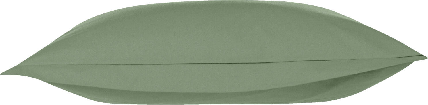 Husa Perna cu Volant LUSINI Solutions GmbH Siena, 65x65 cm, Khaki, Percale din Bumbac si Poliester, Inchidere Hotel, OEKO-TEX Standard 100
