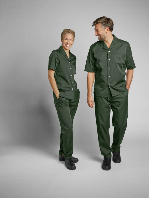 Jobeline Vito Men's Chef Trousers, 65% Polyester 35% Cotton, Comfort Fit, Elasticated Waist with Ties, Side and Back Pockets, OEKO-TEX Standard 100
