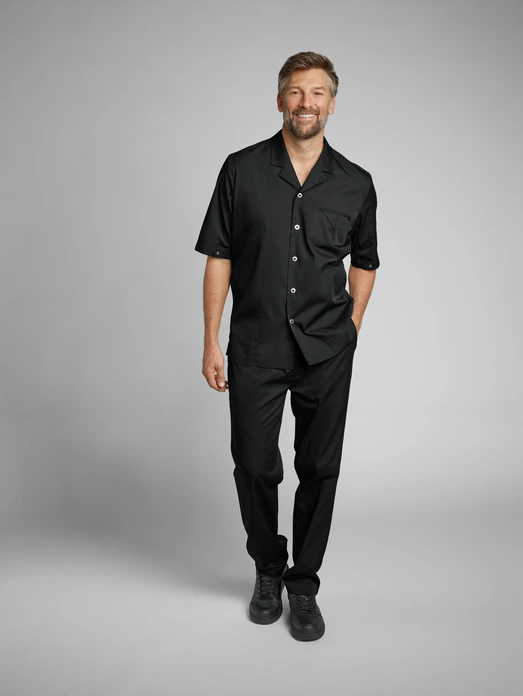 Pantaloni de Bucatar Barbati Jobeline Vito, 65% Poliester 35% Bumbac, Talie Elasticata cu Scurturi, Croiala Comfort, Certificare OEKO-TEX