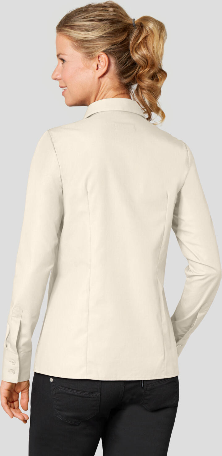 Camașa Jobeline Filipa pentru femei, 100% bumbac, mânuci lungi, guler Kent, croială ajustată, alb crem, mărime 40, OEKO-TEX Standard 100, rezistentă la cute