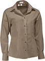 Jobeline Filipa Women's Workwear Blouse, 100% Cotton, Long Sleeve with Kent Collar and Shirt Slit Cuffs, Tailored Fit, Low-Crease Easy Care