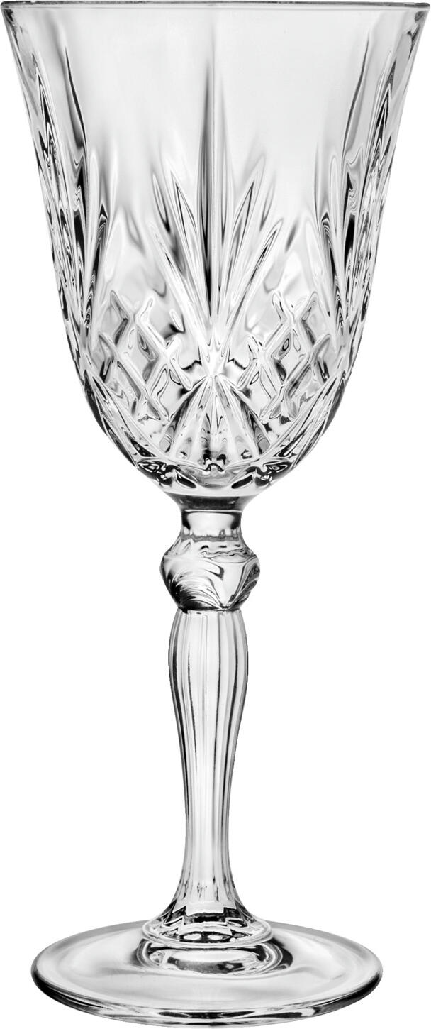 RCR RCR Cristalleria Italiana SpA White wine glass Melodia Weißweinglas Melodia White wine glass Melodia; 210 ml, 8.2x19 cm (ØxH); transparent; 6 piece / pack Weißweinglas Melodia; 210 ml, 8.2x19 cm (ØxH); transparent; 6 Stück / Pack White wine glass made of crystal glass with a cut look. Dishwasher safe. Weißweinglas aus Kristallglas in Schliff-Optik. Spülmaschinenfest.