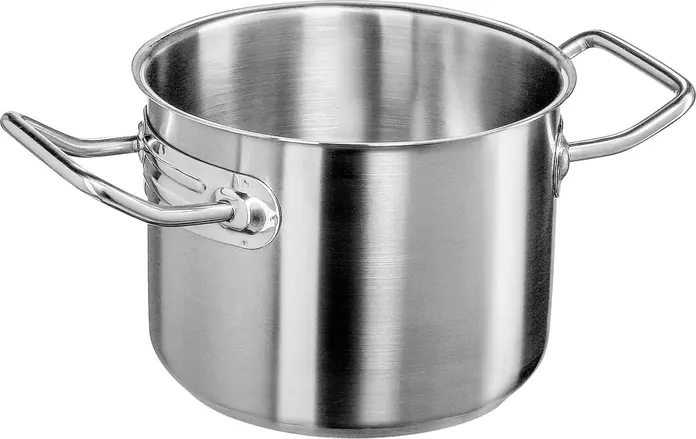 VEGA Professional Meat Stew Pot, 31.4 l, 18/10 Chrome Nickel Stainless Steel, Matt Brushed, Sandwich Bottom with 6mm Aluminum, All Stoves, Silver