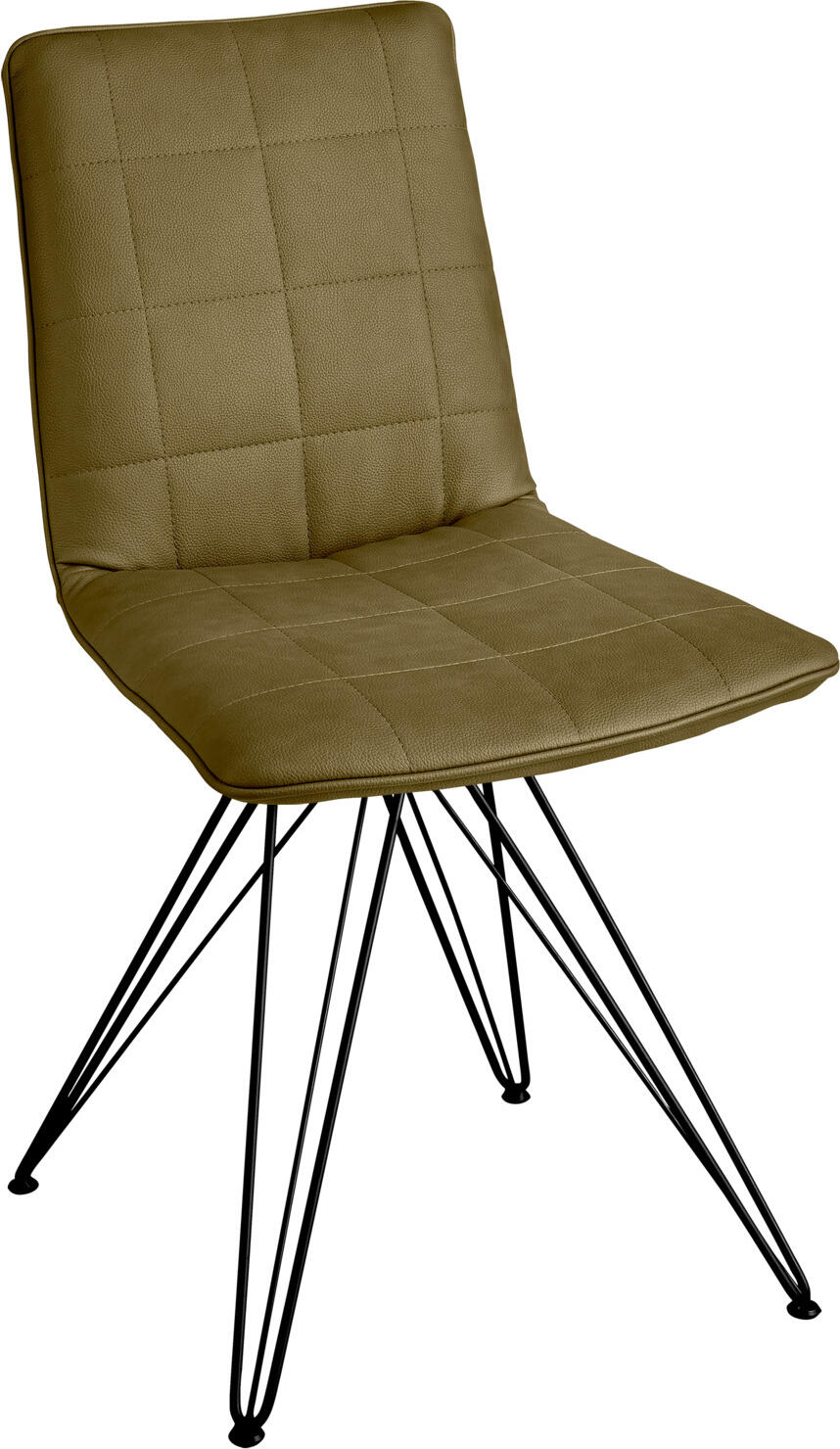 Set de 2 scaune cu coajă VEGA Milaria,piele imitație culoare măslinie, cadru din oțel vopsit electrostatic negru, 60x51x88.5 cm, sarcină max 160 kg
