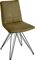 Set de 2 scaune cu coajă VEGA Milaria,piele imitație culoare măslinie, cadru din oțel vopsit electrostatic negru, 60x51x88.5 cm, sarcină max 160 kg