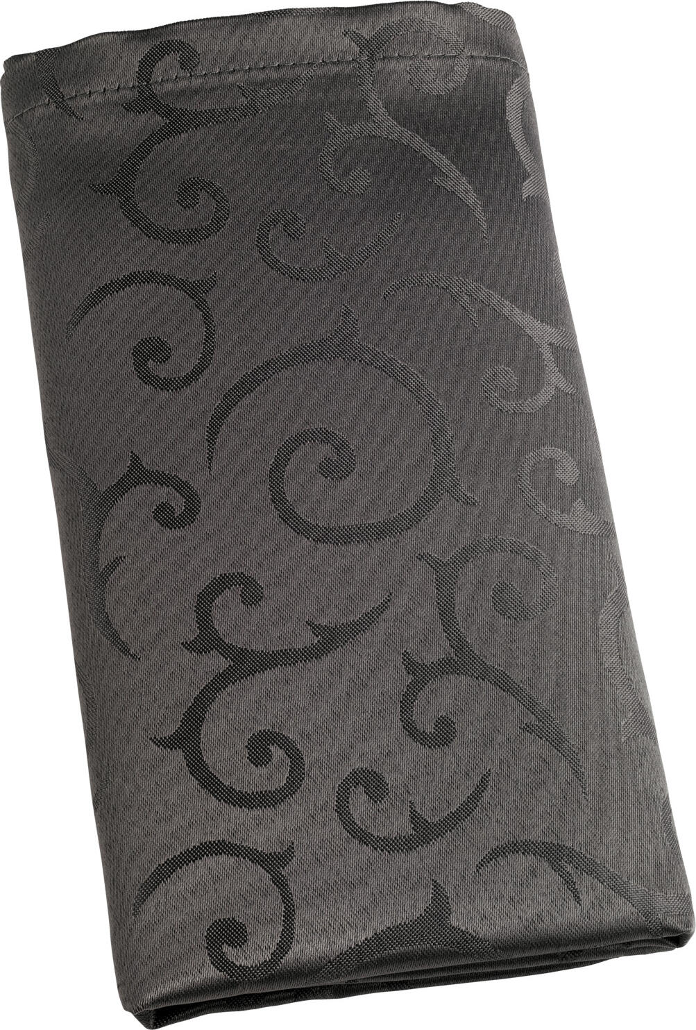 Pulsiva Cloth Napkins Mega, Set of 6, 50x50 cm, 100% Polyester, Anthracite Grey, Noble Tendril Pattern, Silk Sheen, OEKO-TEX Standard 100