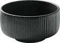 Bol din Gresie BHS Tabletop AG Nara cu Relief, Negru, 880 ml, Diametru 15 cm, Înălțime 7.8 cm, Glazură Craquelle și Picioare Filigranate pentru Gastronomie Profesională, Set de 6 piese
