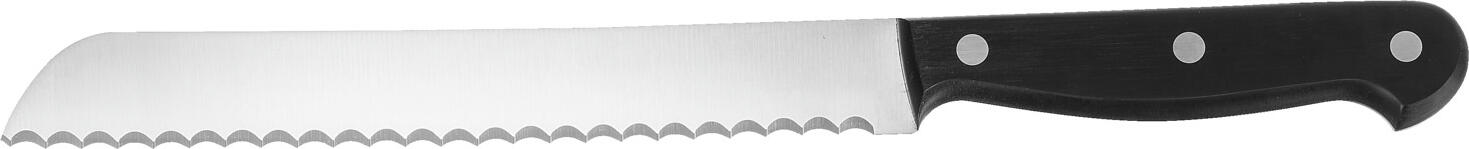 Cutit pentru paine Pulsiva POM, lama din otel X50CrMoV15 crom-molibden-vanadiu 20 cm, maner ergonomic din plastic POM negru, profesional