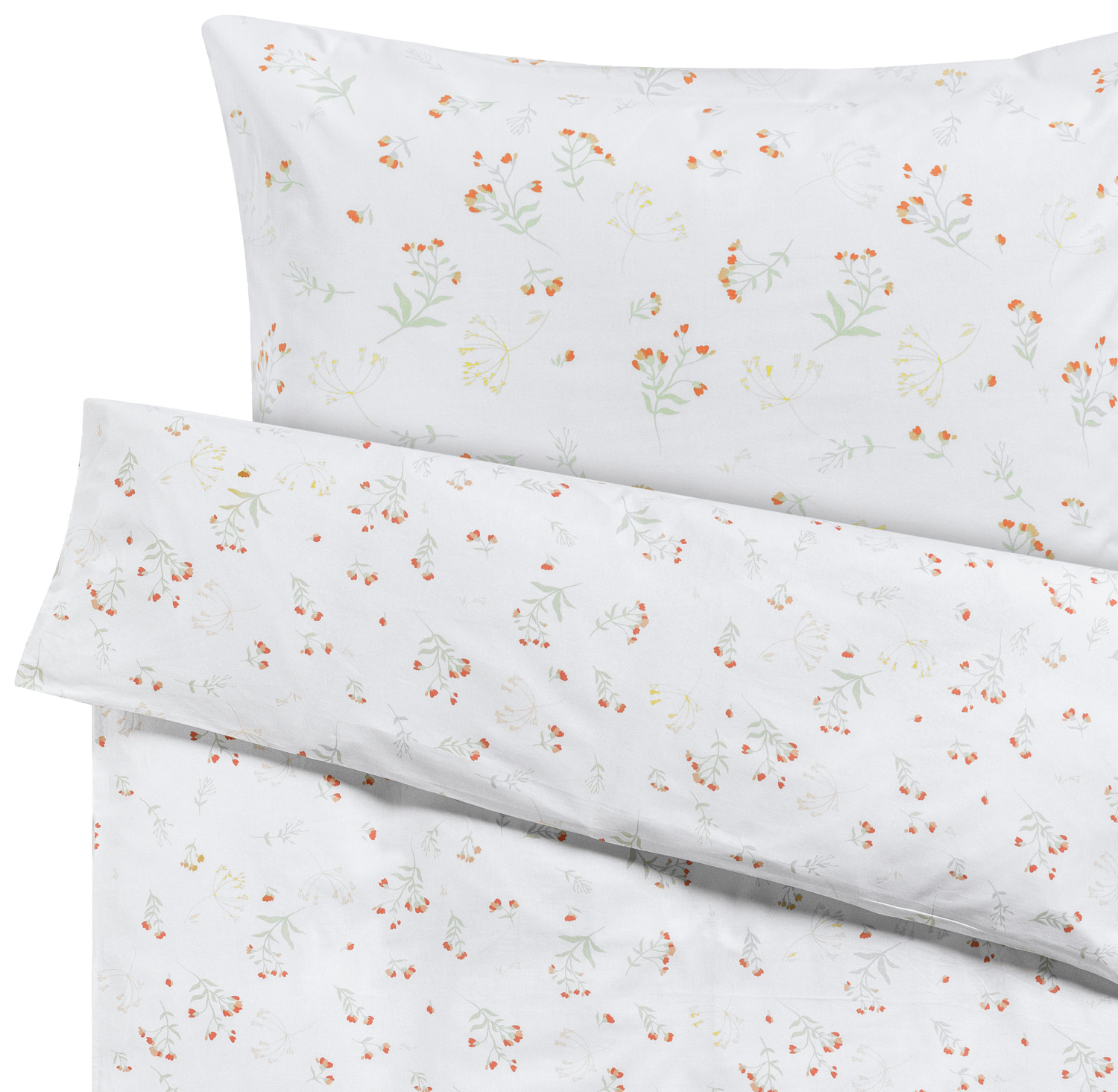 ERWIN M. LUSINI Solutions GmbH Iseo Bed Linen Set, 80 x 80 cm, 100% Cotton Renforce, 144 TC, Modern Floral Pattern, Easy-Care and Hard-Wearing