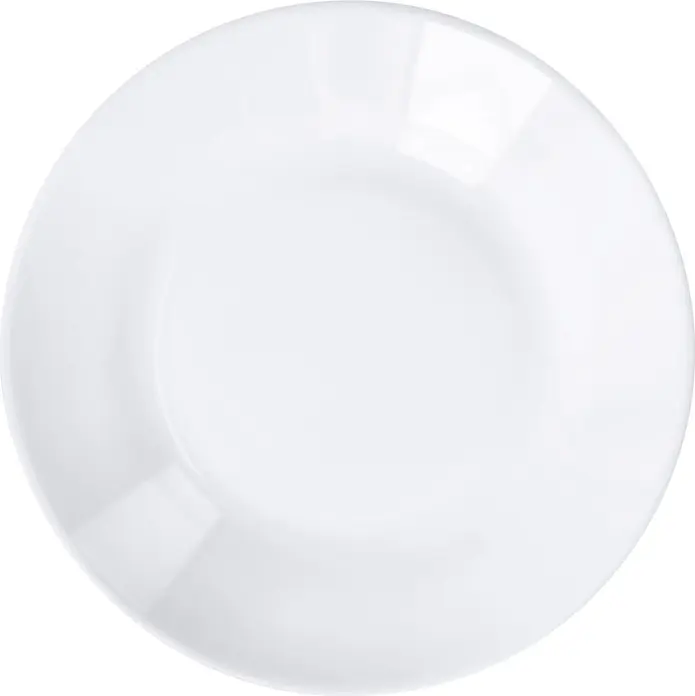 Arcoroc Restaurant Deep Plate Set of 24, White Tempered Opal Glass, 22.5 cm Diameter, Shock and Scratch Resistant, Professional Gastronomy Use