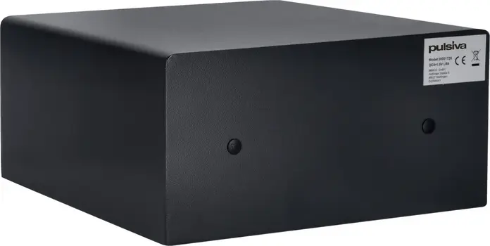 Электронный гостиничный сейф Pulsiva Securo Large 30001726 из закаленной стали с LED-панелью и аварийными ключами, черный, 44.5x20.2x39.3 см