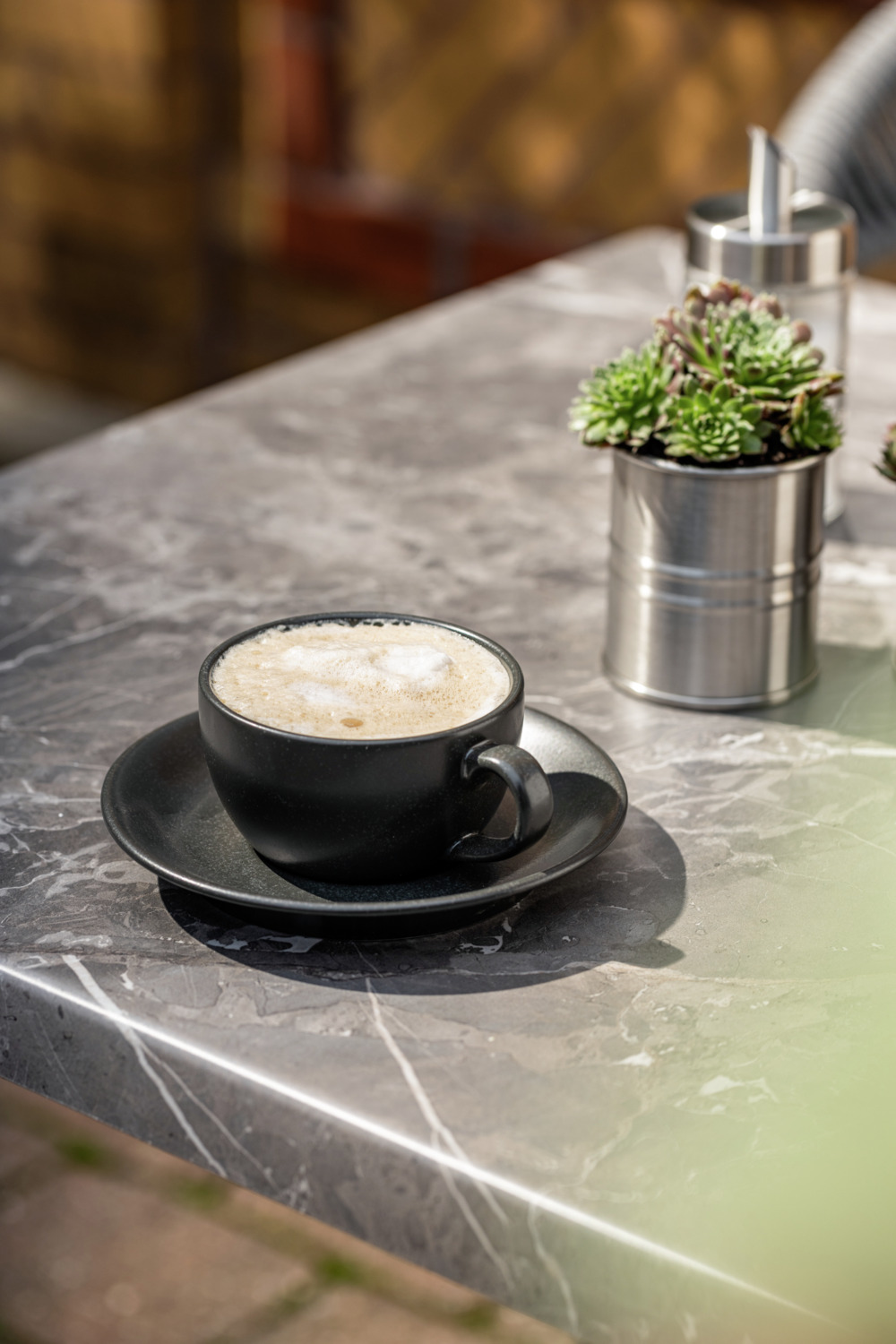 Vega Lusini Masca Coffee Cup Set of 6, 200ml Black Porcelain, 95 x 55 mm, Stackable, Dishwasher and Microwave Safe for Professional Coffee Shops
