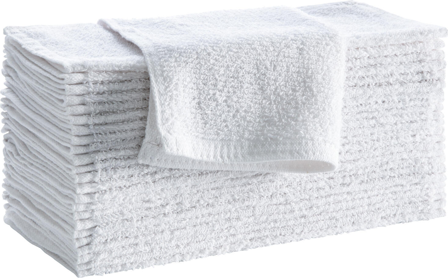 Pulsiva Zelos Face Towels, 100% Cotton Washcloths, 30x30 cm, White, OEKO-TEX Standard 100, 95°C Washable, Set of 30 Pieces