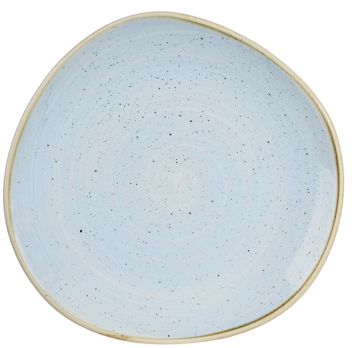 Churchill Stonecast Organic Coupe Plates, Duck Egg Blue Porcelain, 28.6 cm, Hand-Decorated Rustic Finish, Set of 12