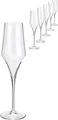 LUSINI Society Champagne Glasses, Crystal Glass Sparkling Wine Glass, 220 ml, 24.2 cm Height, Dishwasher-safe, Professional Gastronomy, Set of 6