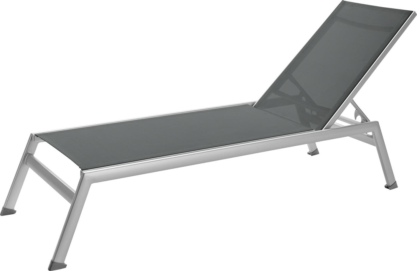 VEGA LUSINI Tailor Sun Lounger, Anthracite, Powder-coated Aluminum Frame, Ferrari Batyline Fabric, 4-Position Adjustable Backrest, 208x59x34 cm, Weather Resistant