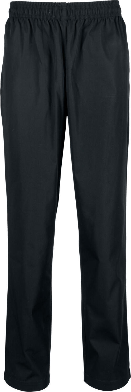Set de 3 piese Pantaloni Bucatar Pulsiva Bryn, Pantaloni Profesionisti Coala Negru, Marime S, 65% Poliester 35% Bumbac, Talie cu Scurt, Doua Buzunare Spate