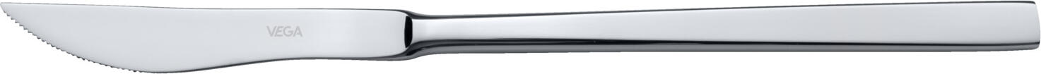 Cutit de Masa Vega Triest, Otel Inoxidabil 13/0, 21.5 cm, Polissage Mirror, Rezistent la Rugina, Design Slim, Sigur la Masina de Spalat, Argintiu
