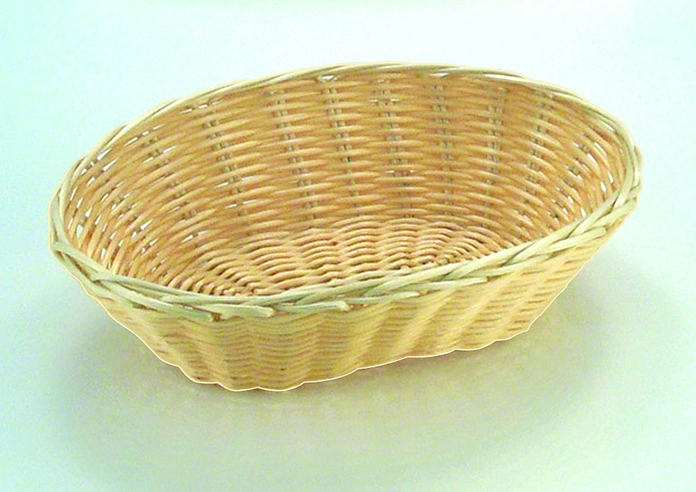 APS Basic Oval Bread and Fruit Basket, Polypropylene Plastic, 18x12x7 cm, Natural Beige, Break-resistant Stackable Dishwasher Safe Gastronomy Basket