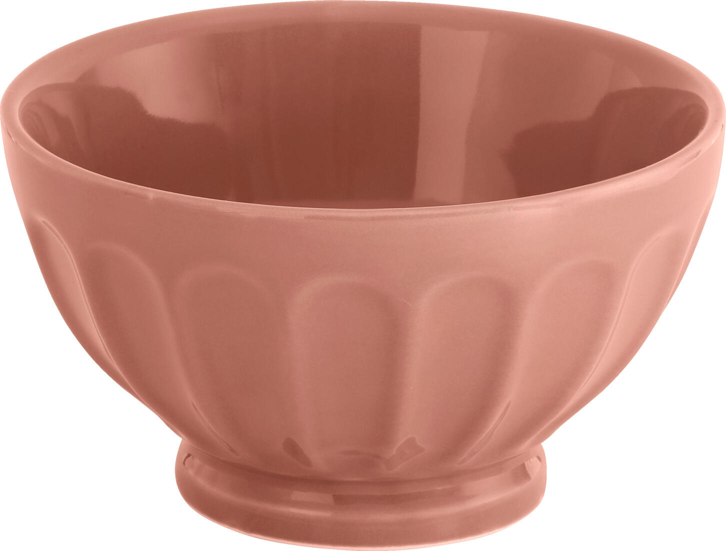 Set de 6 boluri din porțelan VEGA Bel Colore, Culoare Rosé, 460ml, Diametru 13.5cm, Exterior Canelat cu Baza Ridicata, Compatibile cu Mașina de Spălat Vase și Cuptorul cu Microunde