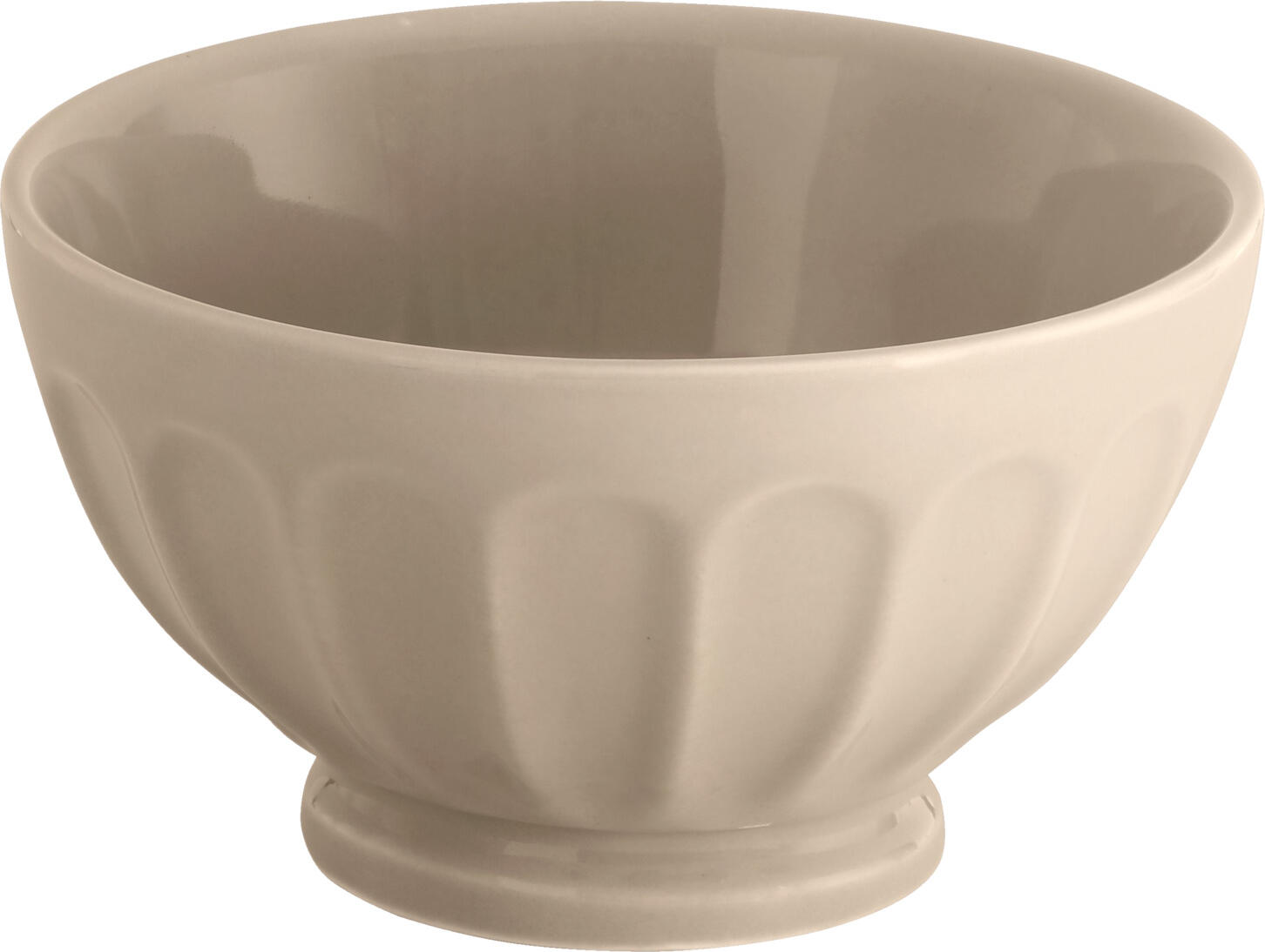 VEGA Bel Colore Beige Porcelain Bowl Set of 6, 460ml, 13.5cm Diameter, Fluted Ribbed Exterior with Footed Base, Dishwasher and Microwave Safe