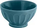 Set de 6 boluri din porțelan VEGA Bel Colore, Culoare Albastru, 460ml, Diametru 13.5cm, Exterior Canelat cu Baza Ridicata, Compatibile cu Mașina de Spălat Vase și Cuptorul cu Microunde