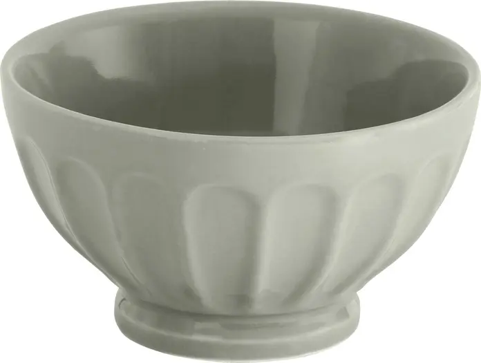 Set de 6 boluri din porțelan VEGA Bel Colore, Culoare Gri, 460ml, Diametru 13.5cm, Exterior Canelat cu Baza Ridicata, Compatibile cu Mașina de Spălat Vase și Cuptorul cu Microunde