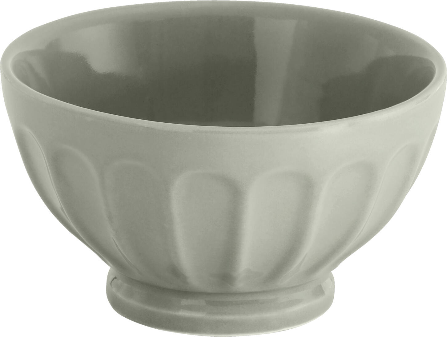 Set de 6 boluri din porțelan VEGA Bel Colore, Culoare Gri, 460ml, Diametru 13.5cm, Exterior Canelat cu Baza Ridicata, Compatibile cu Mașina de Spălat Vase și Cuptorul cu Microunde