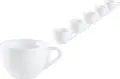 Pulsiva Nissa Coffee Cup Set of 6, White Porcelain, 150 ml, Dishwasher and Microwave Safe, Stackable, 8.5x5.8 cm