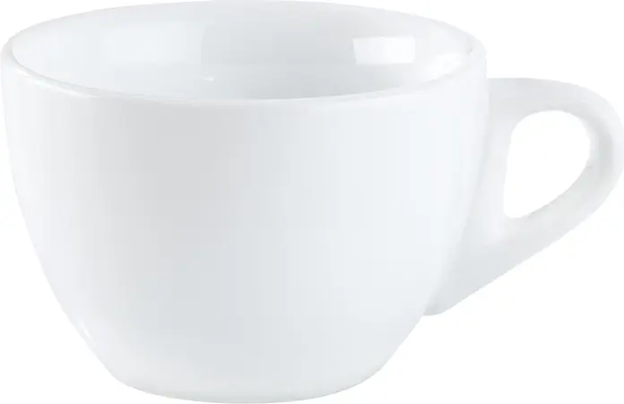 Pulsiva Nissa Coffee Cup Set of 6, White Porcelain, 150 ml, Dishwasher and Microwave Safe, Stackable, 8.5x5.8 cm