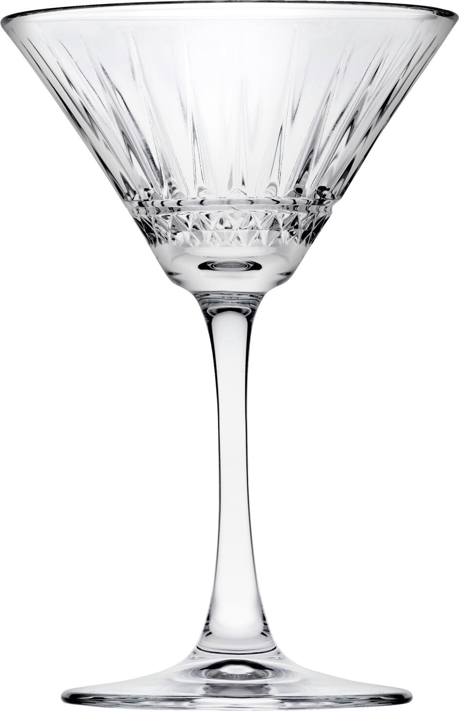 Pasabahçe Martini glass Elysia with grooves Martiniglas Elysia mit Rillen Martini glass Elysia with grooves; 220 ml, 11.6x17.2 cm (ØxH); transparent; 6 piece / pack Martiniglas Elysia mit Rillen; 220 ml, 11.6x17.2 cm (ØxH); transparent; 6 Stück / Pack Martini glass with an attractive relief pattern on the outside. Dishwasher-safe. Martiniglas mit attraktivem Relief an der Außenseite. Spülmaschinenfest.