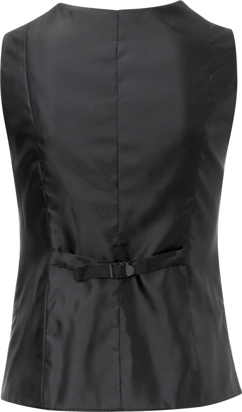 Jobeline Limerick Women's Waistcoat Vest, Size 36, Regular Fit, 55% Polyester 45% Wool, 6-Button Placket, 3 Piped Pockets, Adjustable Back, Anthracite