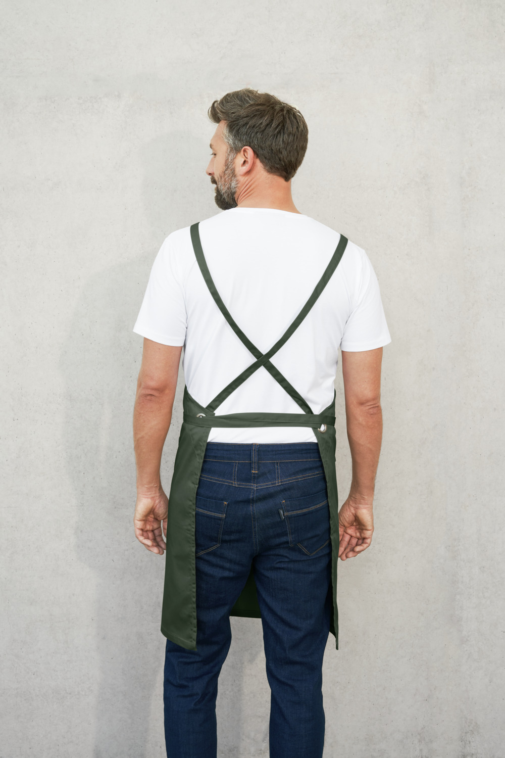 Jobeline Botero Bib Apron, 88x80 cm, Polyester-Cotton Blend, Crossed Back Straps, Large Tablet Pocket, Pen Flap, OEKO-TEX Certified
