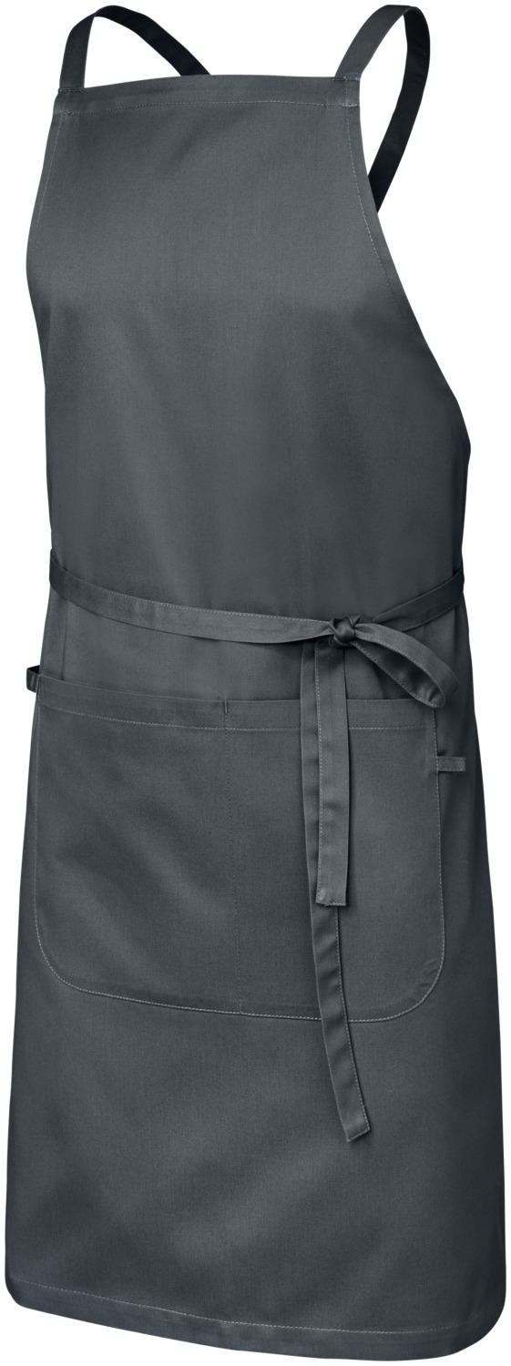 Jobeline Botero Bib Apron, Graphite, 88x100 cm, 65% Polyester 35% Cotton, 200 g/m², Crossed Back Straps, Tablet Pocket, Pen Tab, Washable at 60°C