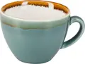 Pulsiva Glaze 2.0 Coffee Cup Set of 6, 200 ml Glazed Porcelain Cups with Decorative Rim, Dishwasher Safe, Blue